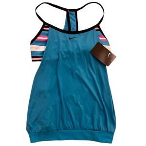 NiKE NWT Blue Tankini Swimsuit Top with Built in Bra – Medium